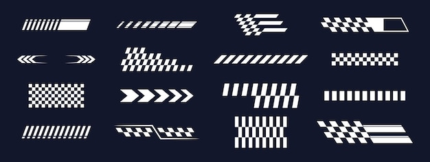 Sports stripes car stickers black color Racing decals for tuning Turbo power speed and drift