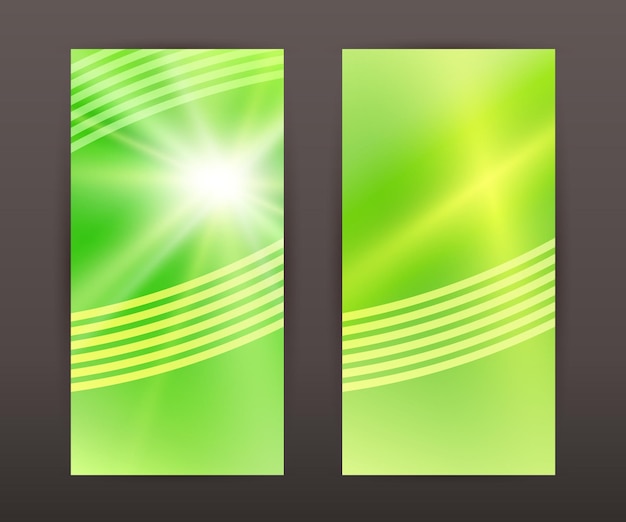 Spring blur star vertical banner set back front presentation leaflet