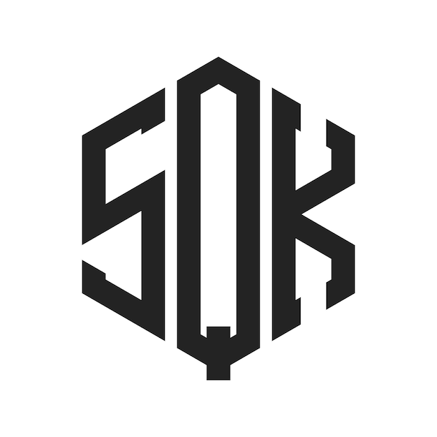 SQK Logo Design Initial Letter SQK Monogram Logo using Hexagon shape