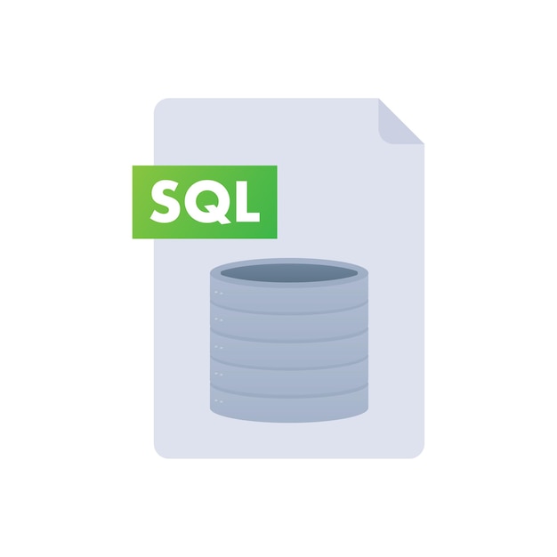 SQL Structured Query Language icon label Internet Security and Networking Vector stock illustration