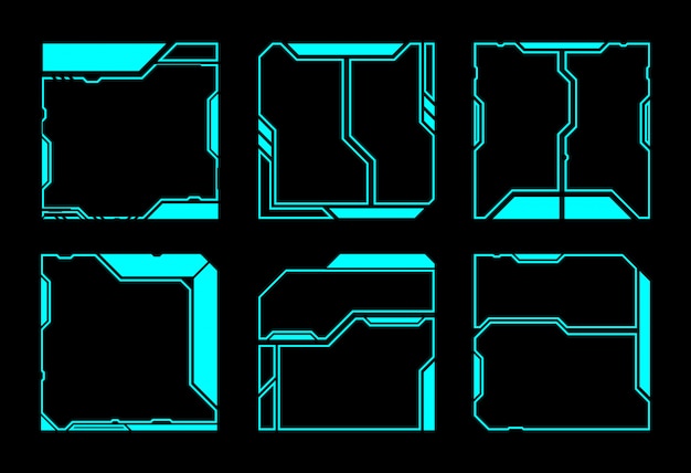 Square frame abstract technology future interface hud .
