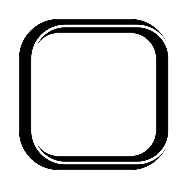 Square frame rounded corners doodle frame border square banner markers