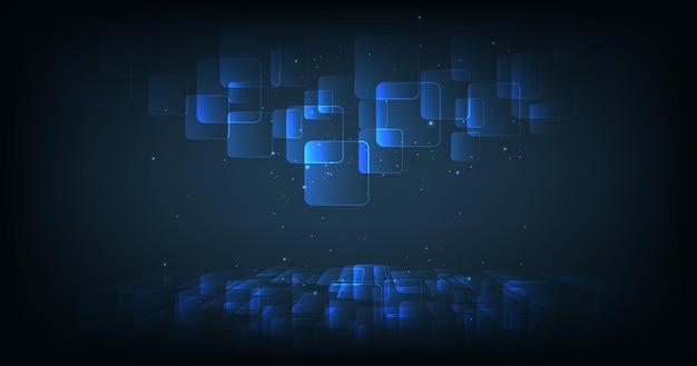 Square geometric technology background design