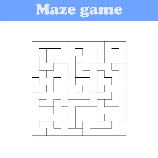 Square maze Vector Labyrinth conundrum Game for kids Puzzle for children Find the right path