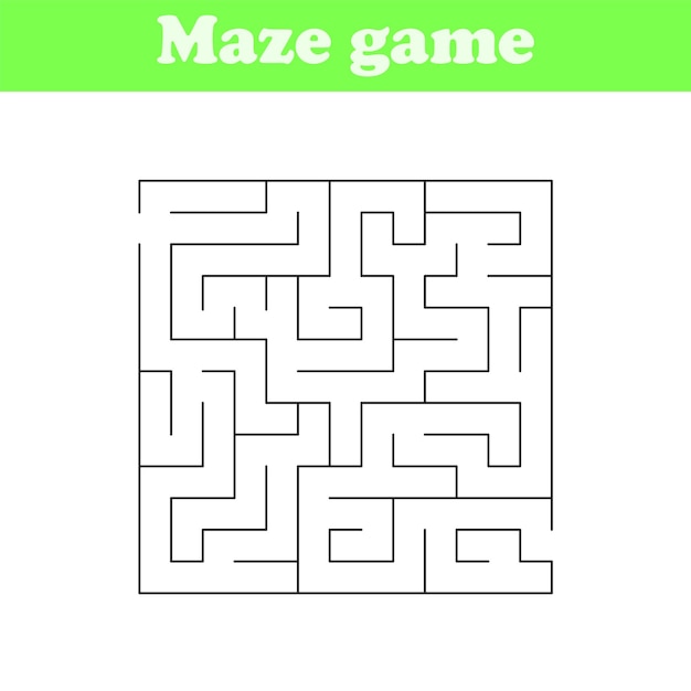 Square maze Vector Labyrinth conundrum Game for kids Puzzle for children Find the right path