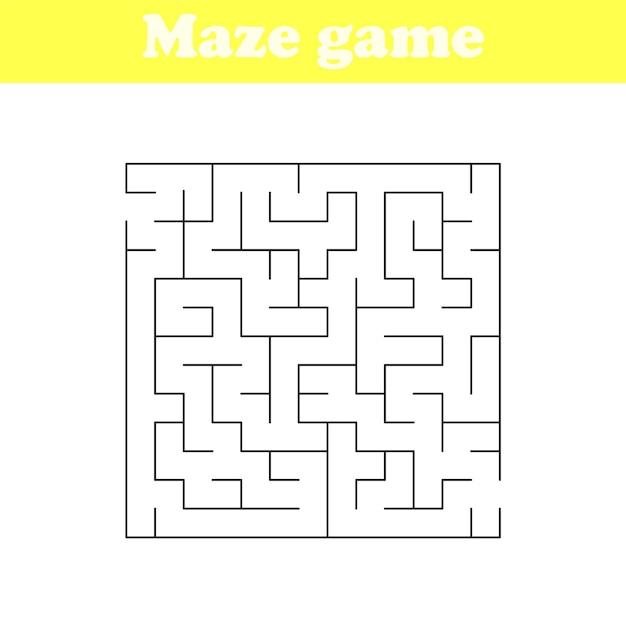Square maze Vector Labyrinth conundrum Game for kids Puzzle for children Find the right path