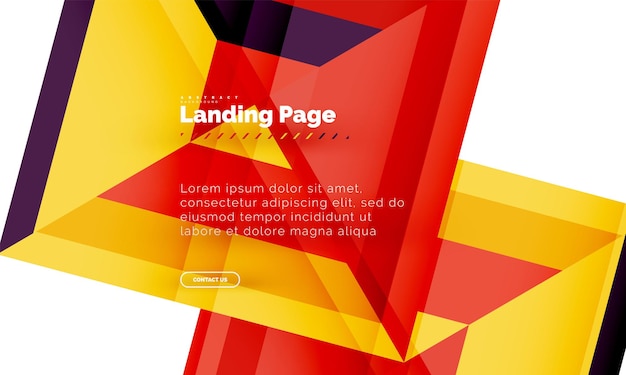 square shape geometric abstract background landing page web design template