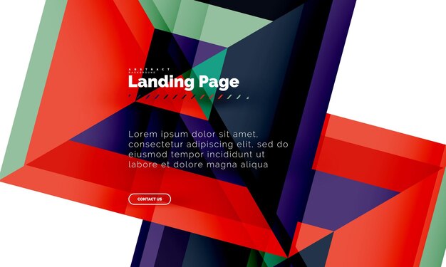 square shape geometric abstract background landing page web design template