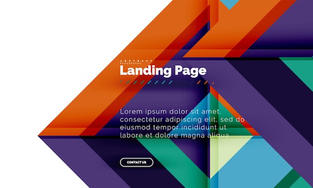 Square shape geometric abstract background landing page web design template