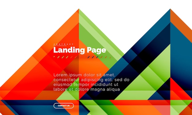 square shape geometric abstract background landing page web design template