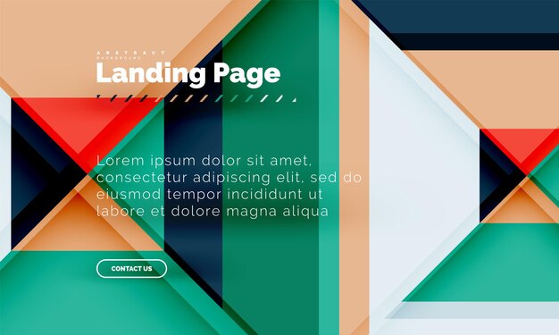 square shape geometric abstract background landing page web design template