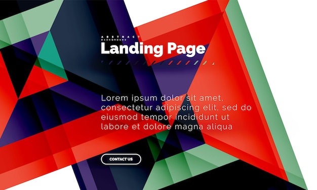 square shape geometric abstract background landing page web design template