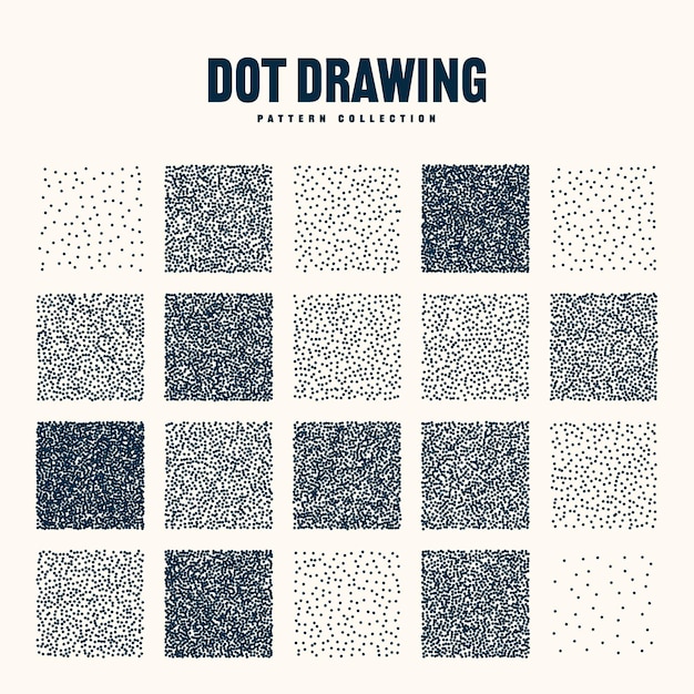 square shaped dotted objects vintage stipple elements stippling dotwork drawing shading using dots