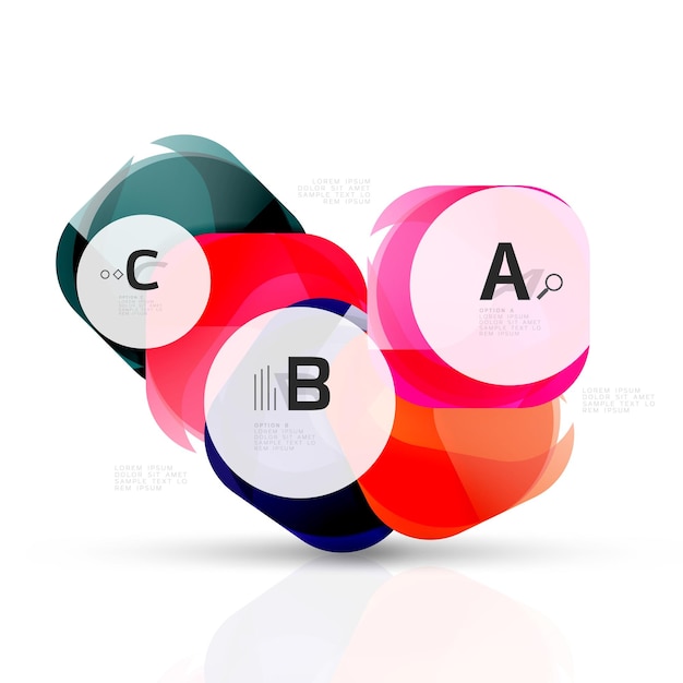 Squares on white with sample text. Geometric futuristic abstract background