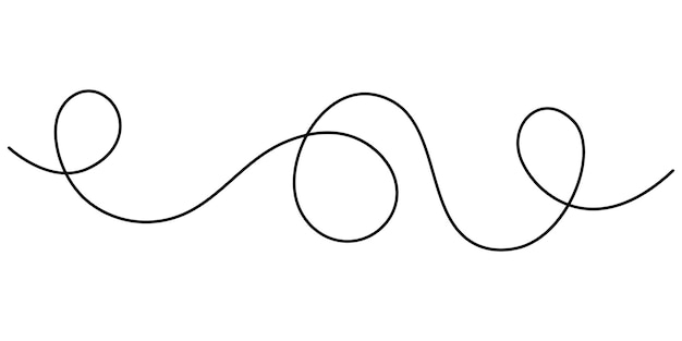 Squiggle line design element Curved line design isolated on white background vector illustration