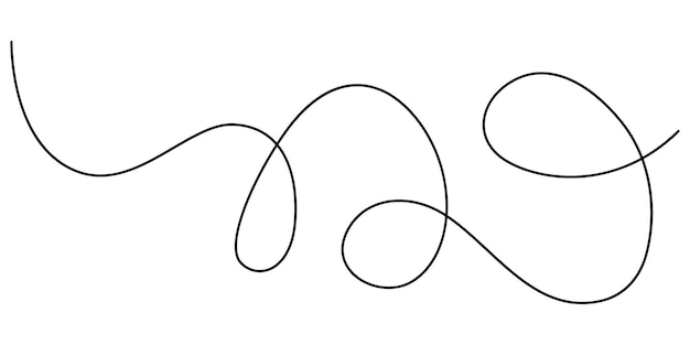 squiggle line design element curved line design isolated on white background vector illustration