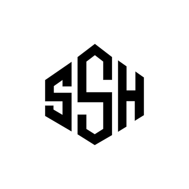 SSH letter logo design with polygon shape SSH polygon and cube shape logo design SSH hexagon vector logo template white and black colors SSH monogram business and real estate logo