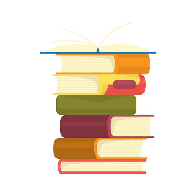 Stack of books. Pile of books vector illustration.