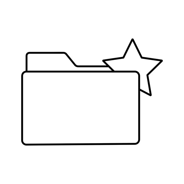 Star File folder vector icon symbol graphic isolated sign web icon design