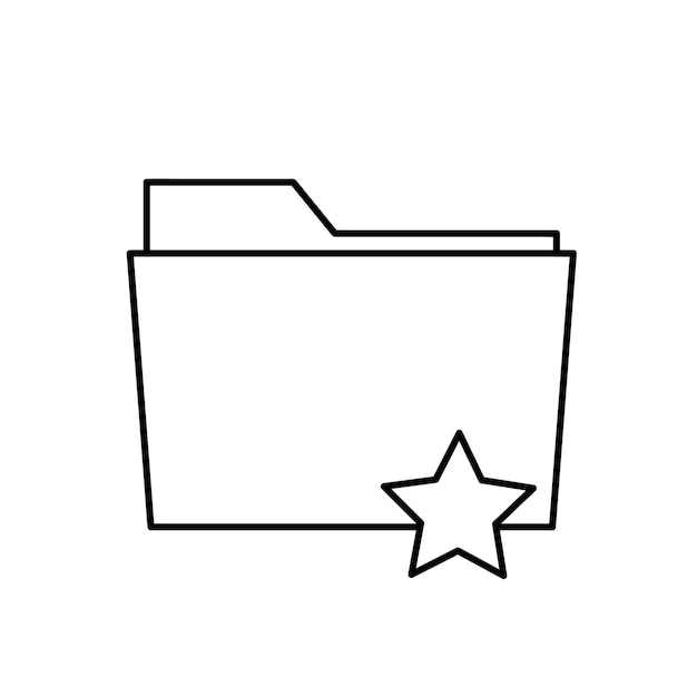 Star File folder vector icon symbol graphic isolated sign web icon design