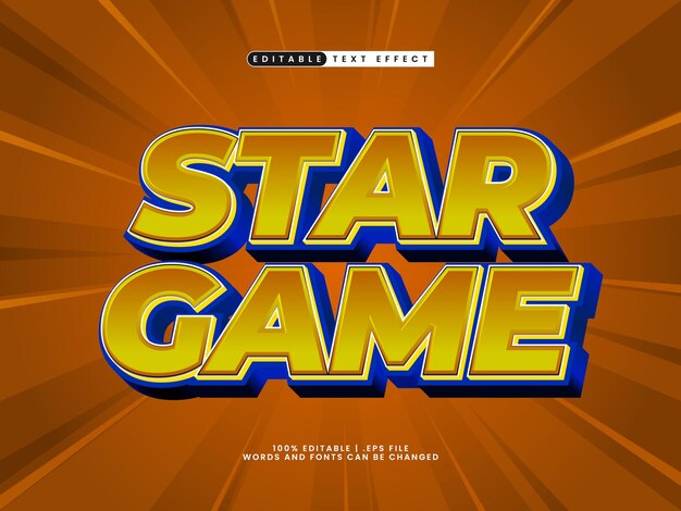 star game editable text effect in kids and simple text style