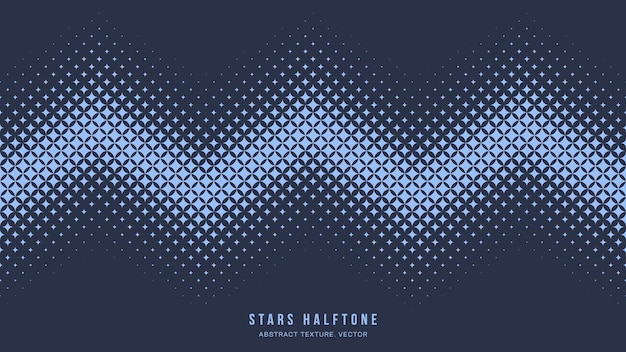Star Halftone Geometry Endless Pattern Vector Zigzag Line Border Blue Background