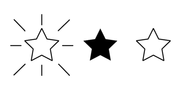 Star icon classic form outline variant Easily colorable vector design on isolated