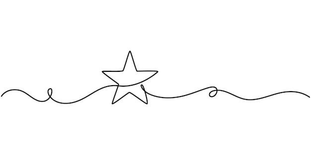 star one continuous line drawing sparkle sketch design vector one line drawing or illustration