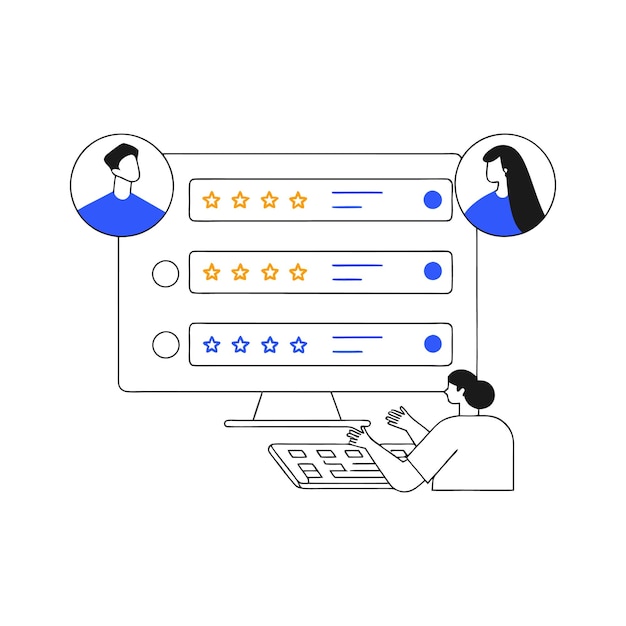 Star Rating Icons with User Interaction Graphics