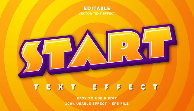 start editable text effect with modern and simple style