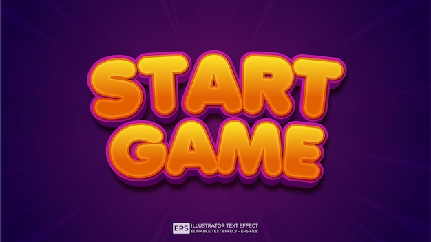 start game 3d editable text effect font