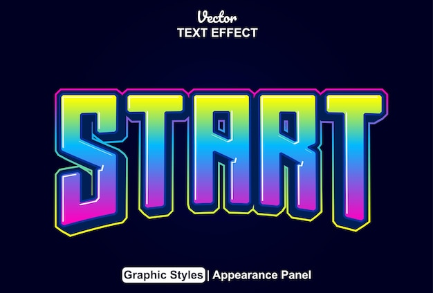 start text effect with graphic style and editable