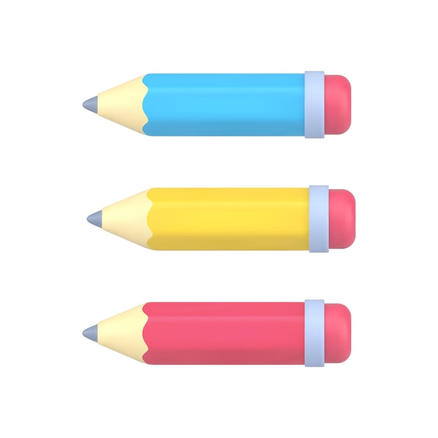 stationery 3d pencils blue wooden object for writing and drawing