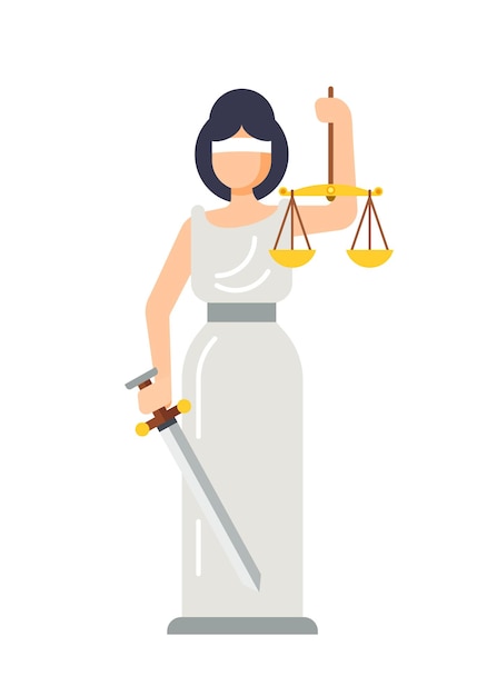 Statue of ancient Goddess of Justice Lady Themis