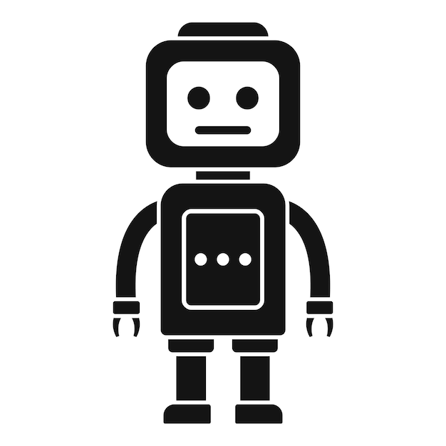 steel robot icon simple illustration of steel robot vector icon for web design isolated on white background