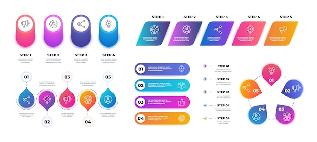Step  infographic. Timeline graph chart, workflow business presentation template, flowchart structure.  realistic graph banners technology