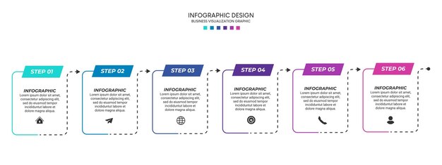 steps business data visualization timeline process infographic template design with icons