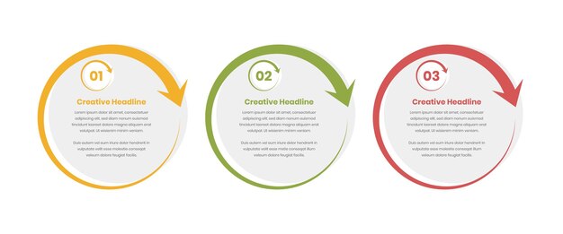 Steps infographic workflow presentation with abstrac circular arrow