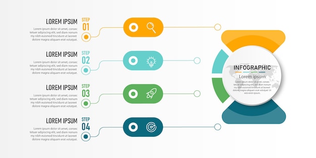 Steps timeline infographics design template