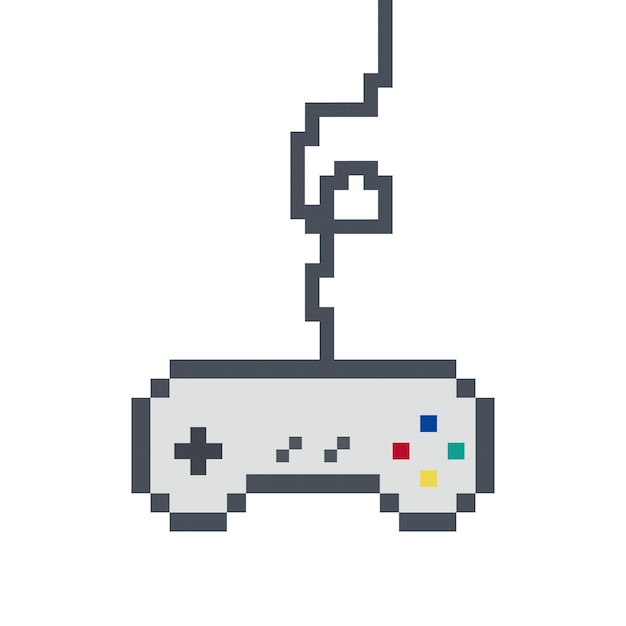 stick control game pixel art style gamer 90s style