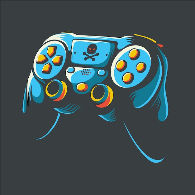 stick controller art illustration