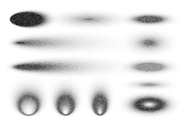 Stipple shadows set dotted design elements fading gradient stippling dotwork drawing shading using