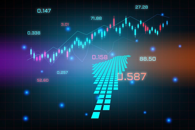 Stock market background or forex trading business graph chart for financial investment concept of Israel Palestine map. business idea and technology innovation design.