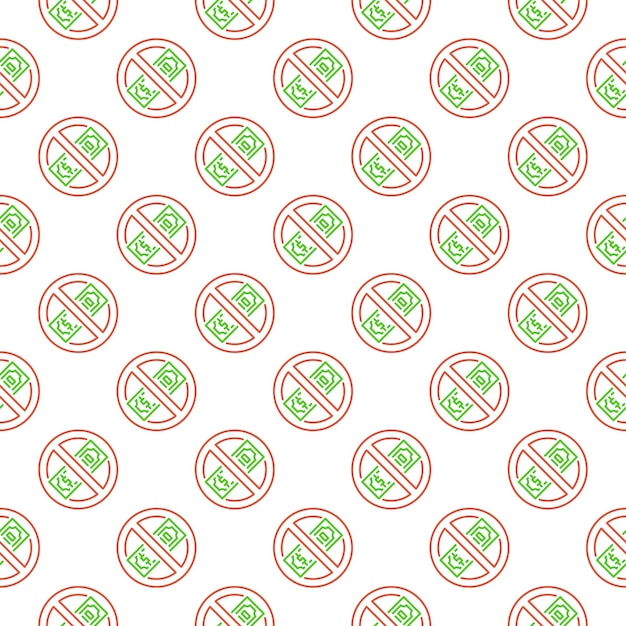 Stop Corruption vector Bribery Ban concept seamless pattern