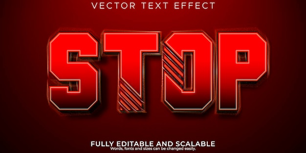Stop text effect editable red and danger text style