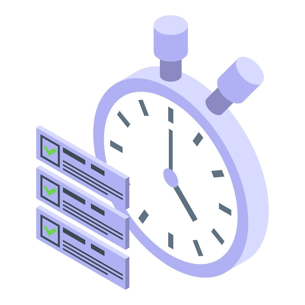 Stopwatch icon isometric vector Watch timer Stop clock