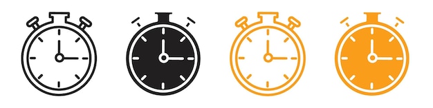 Stopwatch icon line art vector