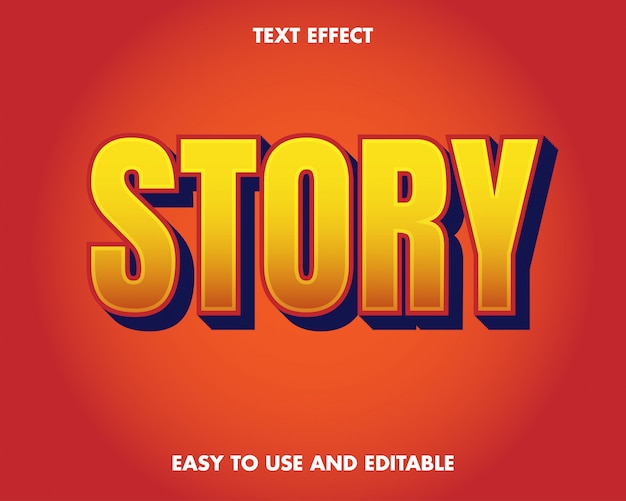 Story Text Effect. Easy to Use and Editable. Vector Illustration. Premium Vector