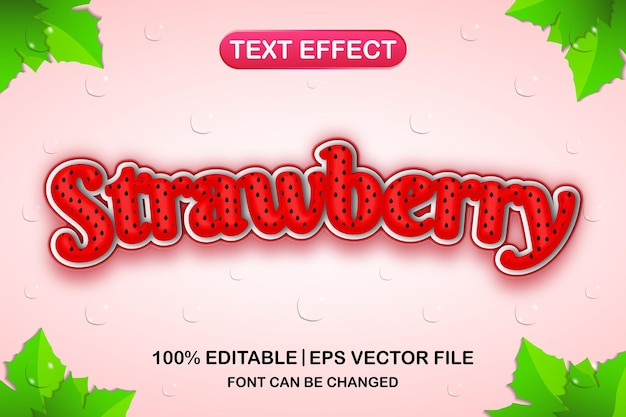 Strawberry 3d editable text effect