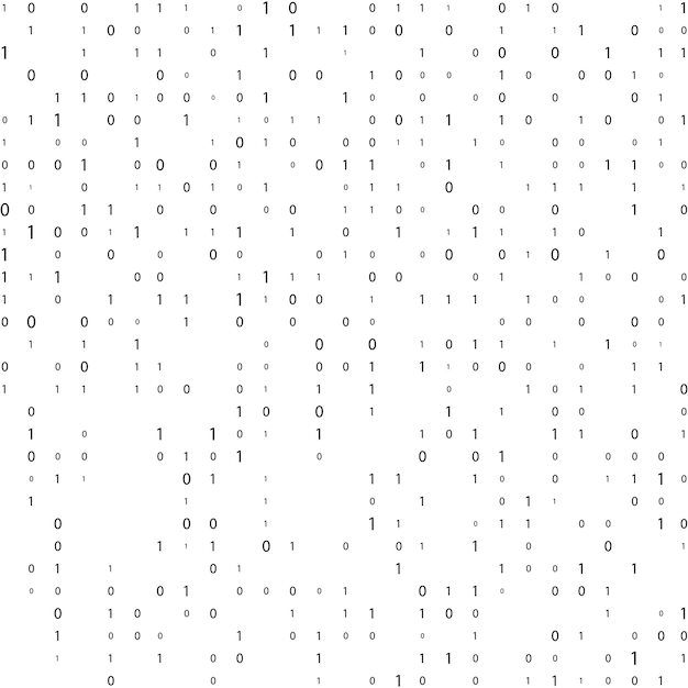 Stream binary code Binary code matrix Background on screen from numbers 0 and 1 Numbers on screen